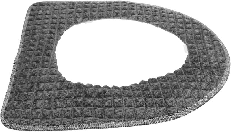 Thick Winter Toilet Seat Cover Warm Comfortable Zipper Design Easy Installation Grey - Image 1